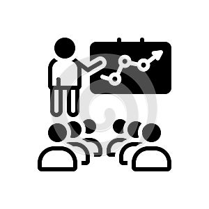 Black solid icon for Instructor, guide and trainer