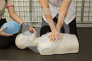 Instructor Showing Resuscitation CPR Technique