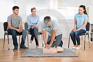 Instructor Teaching First Aid Cpr Technique