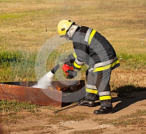 Instructor on a training fire