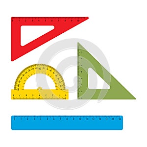 Instrument line for measuring and instrumental ruler of centimeter and millimeter scales.