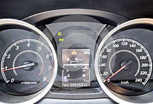 The instrument panel of the car is out of motion. Modern car das