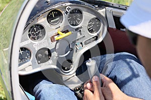 The instrument panel of the glider.