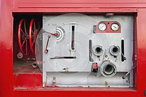 Instrument panel on an old fire truck
