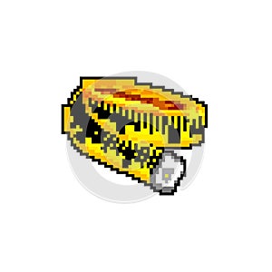 instrument yellow measuring tape game pixel art vector illustration