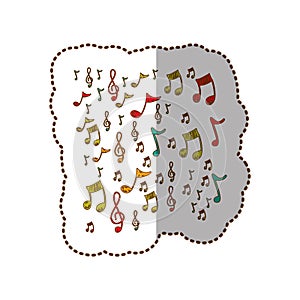 instruments music notes background icon