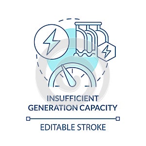 Insufficient generation capacity blue concept icon