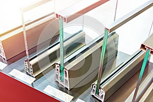 Insulated double glazing cross section window