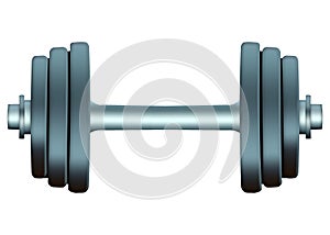 Insulated sports barbell on a white background. Dumbbells