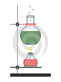 INSULATED STAND FOR LIQUID HEATING ON A WHITE BACKGROUND