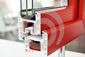 Insulated triple glazing cross section