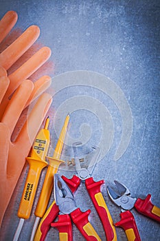 Insulating rubber gloves insulated wire strippers electrical tes