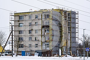 Insulation facade of multistory residential building