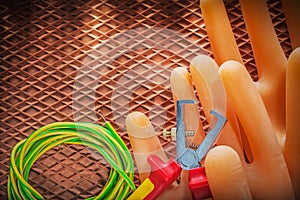 Insulation strippers rolled electrical wire electricians gloves