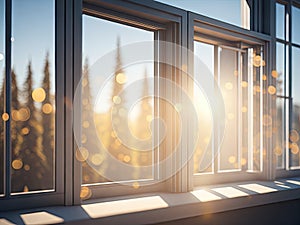 Insulation window frames with doubletriple. ai generative