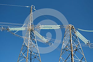 Insulators on high voltage electric power towers