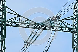 Insulators on the high voltage mast