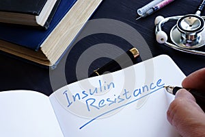 Insulin Resistance handwritten in a note pad.