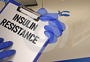 Insulin resistance is shown using the text