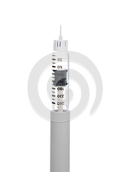 Insulin syringe pen with 10mm needle and insulin