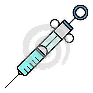 Insuline syringe icon color outline vector photo