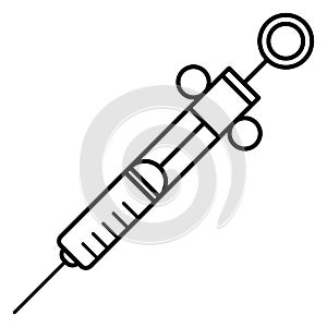 Insuline syringe icon, outline style photo
