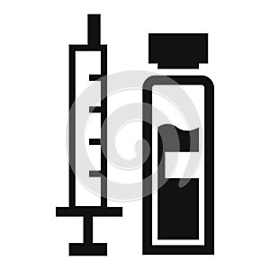 Insuline syringe icon, simple style photo