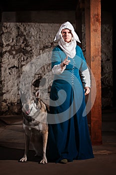 Insulted Nun with Dog photo