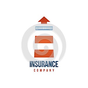 Insuramce company logo template with lighthouse
