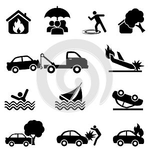 Insurance and accident icon set