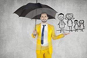 Insurance agent insure your family photo