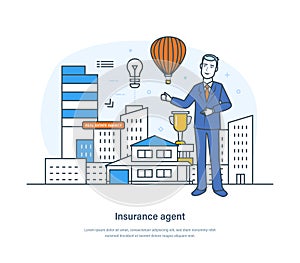 Insurance agent, safety or assurance service, insurance guarantees