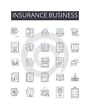 insurance business line icons collection. Sustainability, Natural, Pesticide-free, Eco-friendly, Soil, Compost