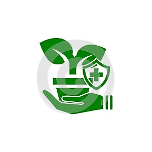 insurance,business protection,crops insurance, life and family insurance green color icon