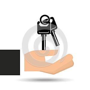 Insurance car keys design icon