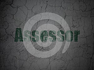 Insurance concept: Assessor on grunge wall background
