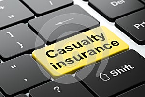 Insurance concept: Casualty Insurance on computer keyboard background