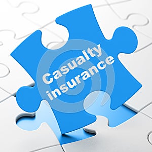 Insurance concept: Casualty Insurance on puzzle background