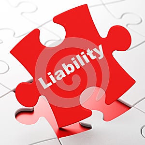 Insurance concept: Liability on puzzle background