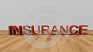 Insurance concept on a rustics table