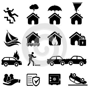 Insurance and disaster icons