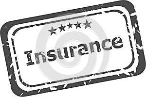 Insurance grunge stamp isolated on white background