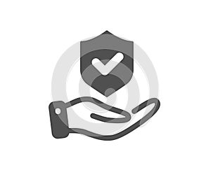 Insurance hand icon. Risk coverage sign. Vector