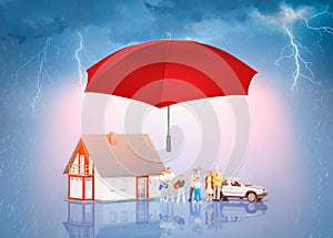 Insurance Home Live Car Protection Concept