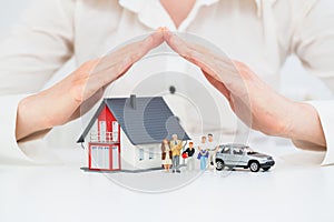 Insurance Home Live Car Protection Concept photo