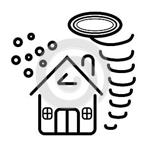 Insurance for home of tornado vector icon