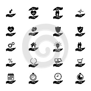 Insurance icon set - vector illustration.