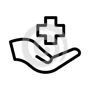 Insurance vector thin line icon