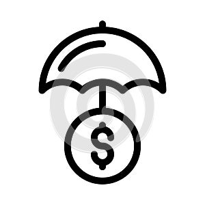 Insurance vector thin line icon