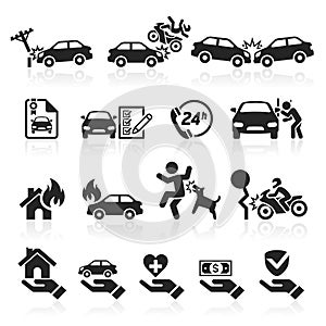 Insurance icons set.